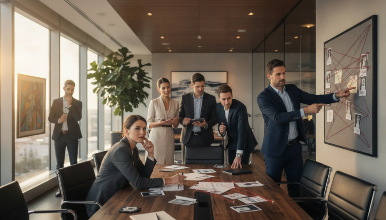 organisez une murder party team building pour renforcer la cohésion de votre équipe à travers une enquête immersive et ludique en entreprise.